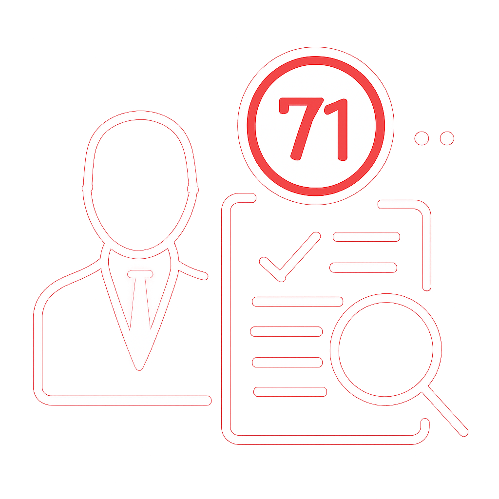 Illustration showing the steps for creating an account on 71 Lottery