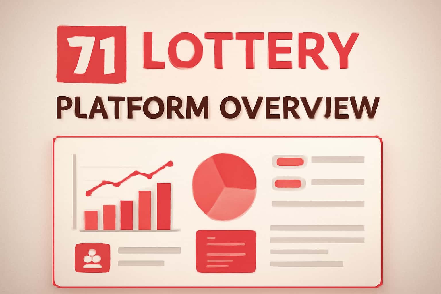 An informational graphic showcasing the 71 Lottery Platform Overview with modern design elements in #cf2326.