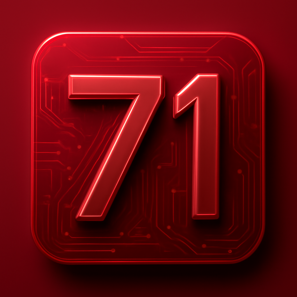 A professional badge representing the 71 Lottery Platform Overview, featuring clean design and #cf2326 accents.