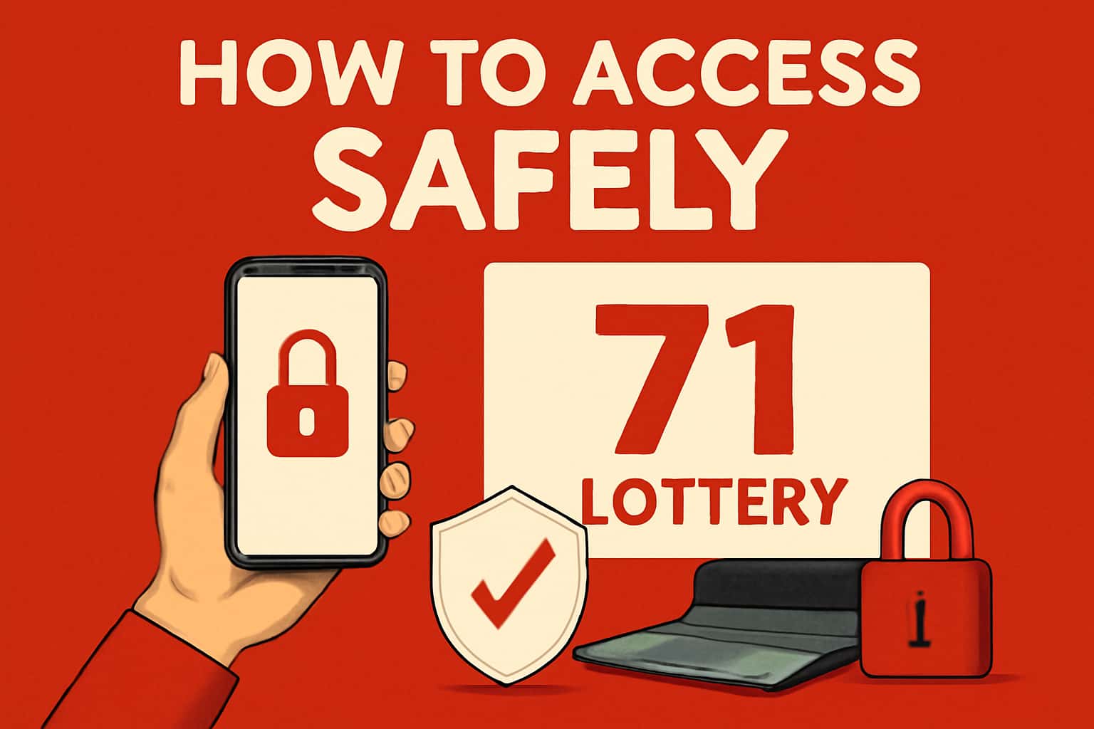 Informative visual about secure access for the 71 Lottery.