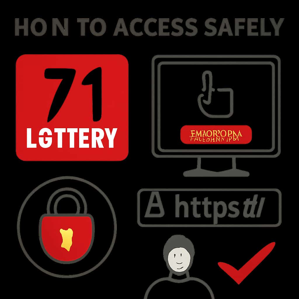 Illustrative diagram of secure methods for accessing the 71 Lottery.