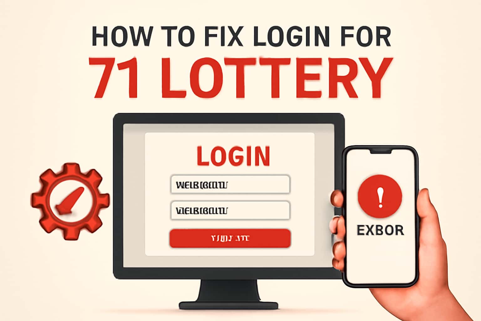 Visual representation of how to fix login issues for 71 Lottery.